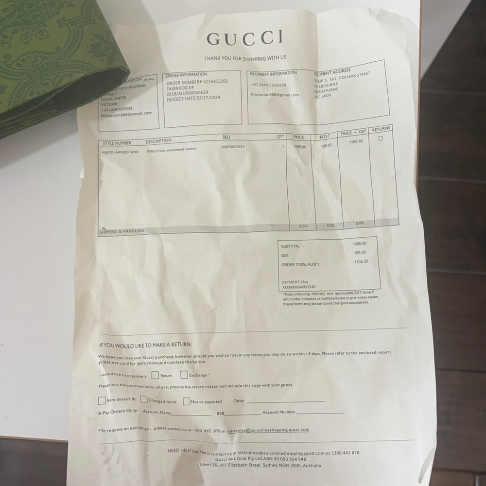 Gucci Alexander Style Green/Red Bee Sneakers - Picture 11 of 14